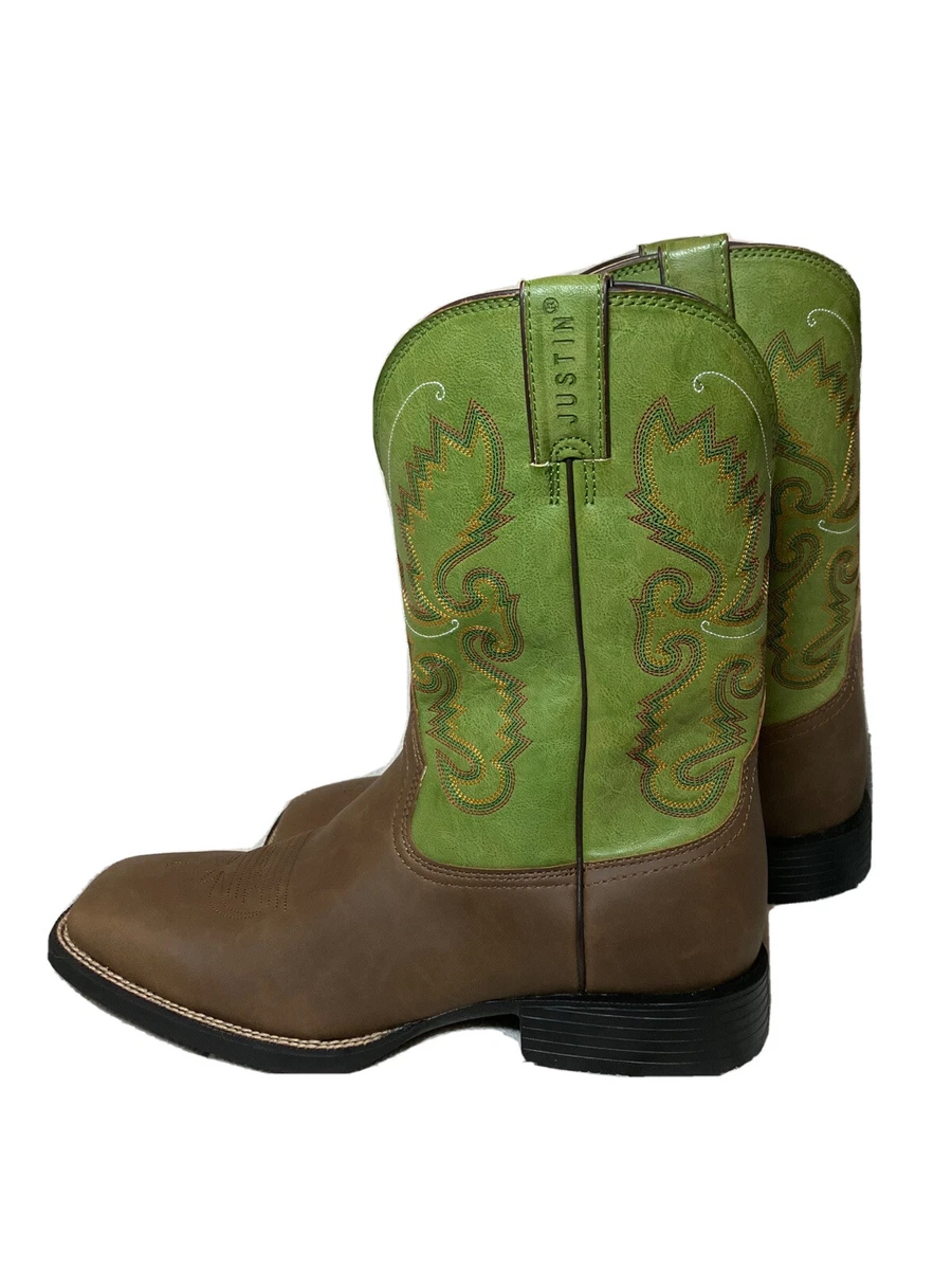 Green justin deals boots