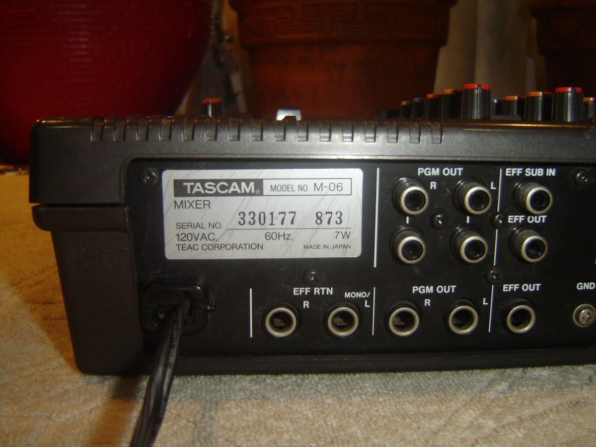 Tascam M-06, 6 Channel Stereo Mixer, Preamp, Equalizer, VU