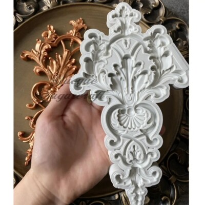 Baroque Curlicues Scroll Lace Relief Flower Mold Filigree Silicone Mold Fondant