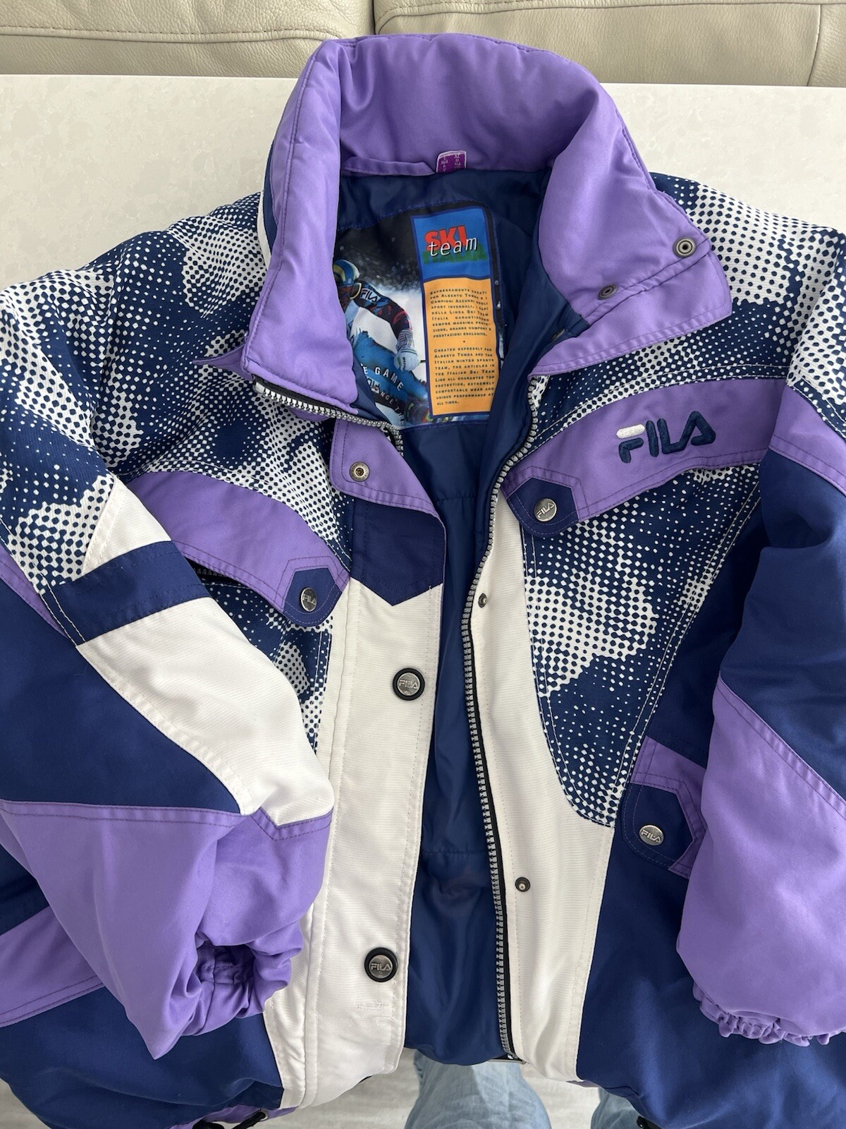 FILA Vintage Ski Jacket Retro Winter Coat for Men Women Waterproof Insulated Snowboarding Gear