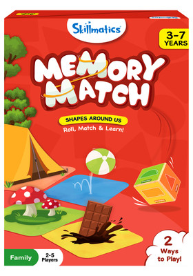 Skillmatics Board Game - Memory Match Shapes, Fun & Fast Memory Game for Kids 