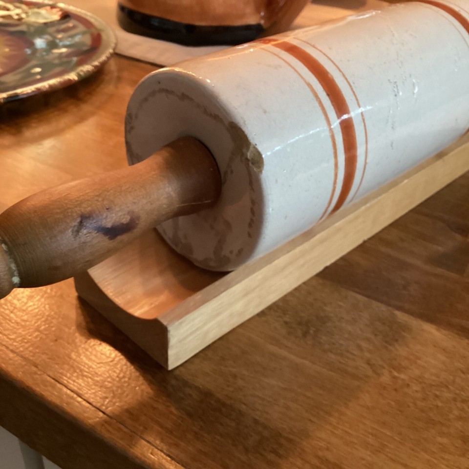 Antique Stoneware Rolling Pin Rust Bands. 10” Around eBay