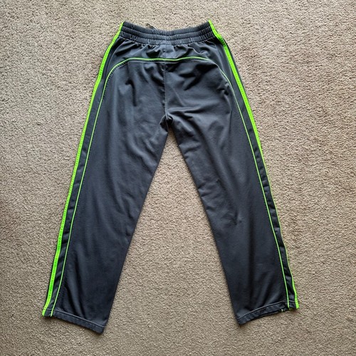 Adidas Track Pants Boys Large 26x29 Lot of 2 Black Grey Striped Fleece Sporty - Picture 3 of 23