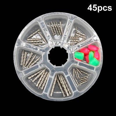 45Pcs Tungsten Fishing Insert Worm Weights Pagoda Wacky Nail Pencil