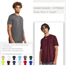 Under Armour - 1376842 UA Anti-Odor Performance Team Tech T-Shirt NWT 