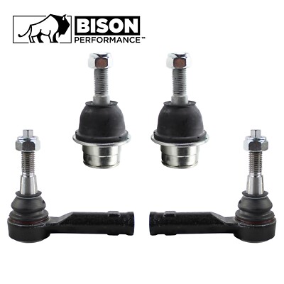 Bison Performance 4pc Outer Tie Rod Front Lower Ball Joint Kit For F-150 Mark LT