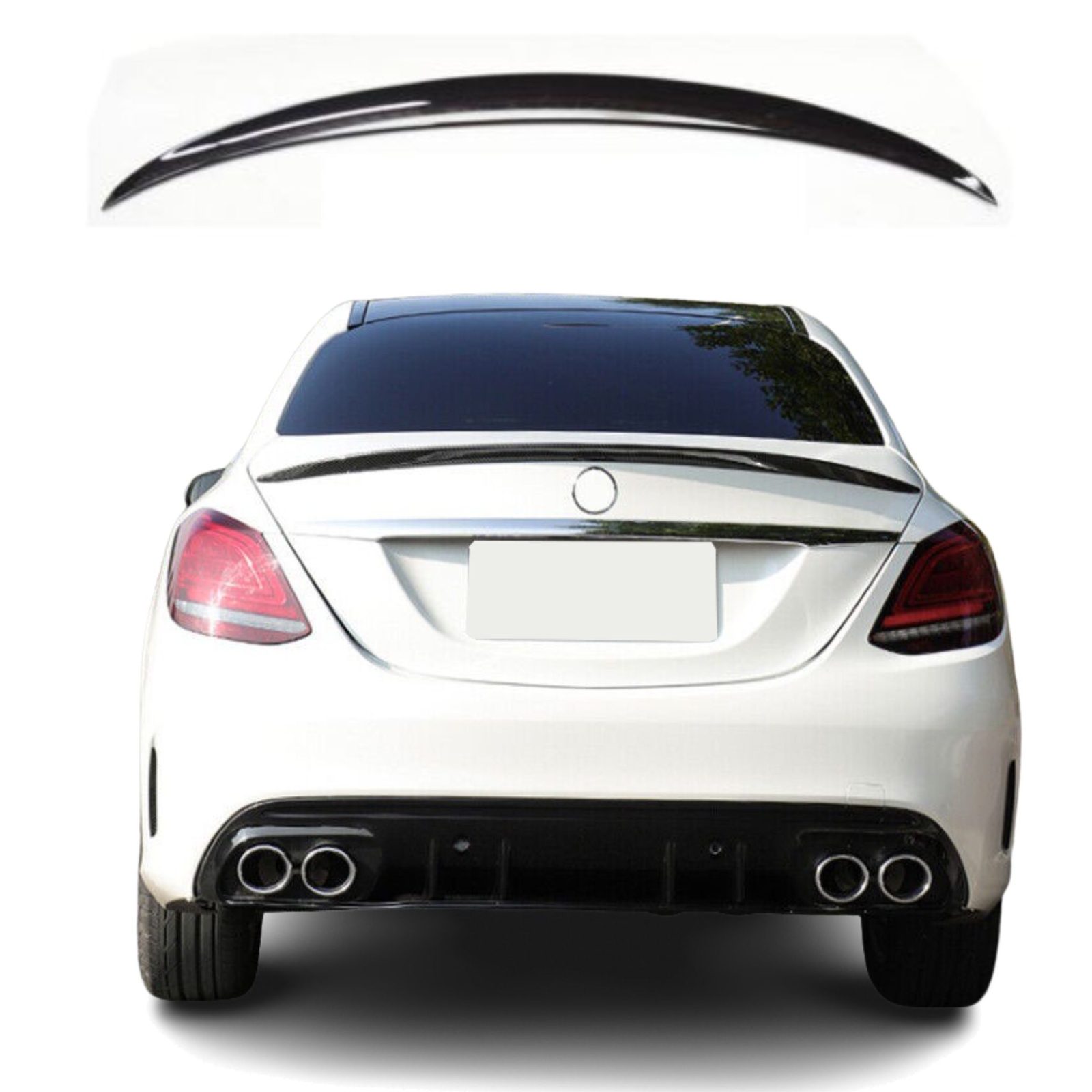 Spoiler Suitable for MERCEDES V177, A160, A180, A200, A220, A250, Black Gloss