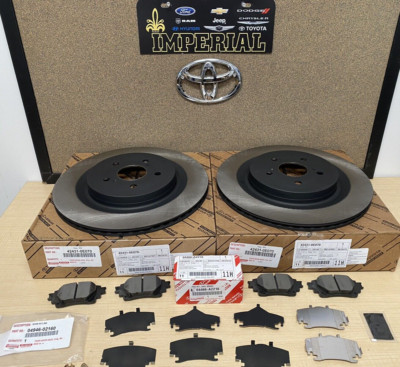 2020-2024 TOYOTA HIGHLANDER GENUINE NEW REAR BRAKE ROTORS, TCMC PADS & SHIMS