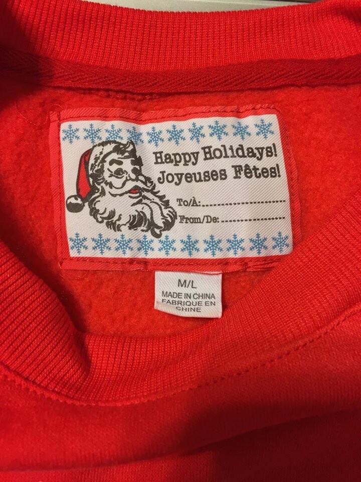 2010 Happy Holidays Penguin Skiing Sweatshirt Red Men Size Medium image 4
