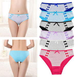 Women Bow Briefs Cotton Panties Dot Printing Girls Underwear Knickers M-XL  L105 | eBay