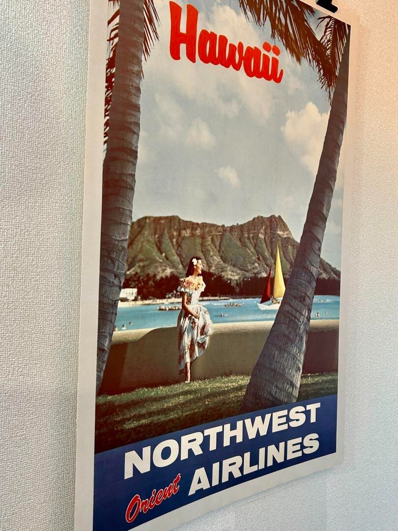 Northwest Airlines Promotional Vintage Original Hawaiian Poster