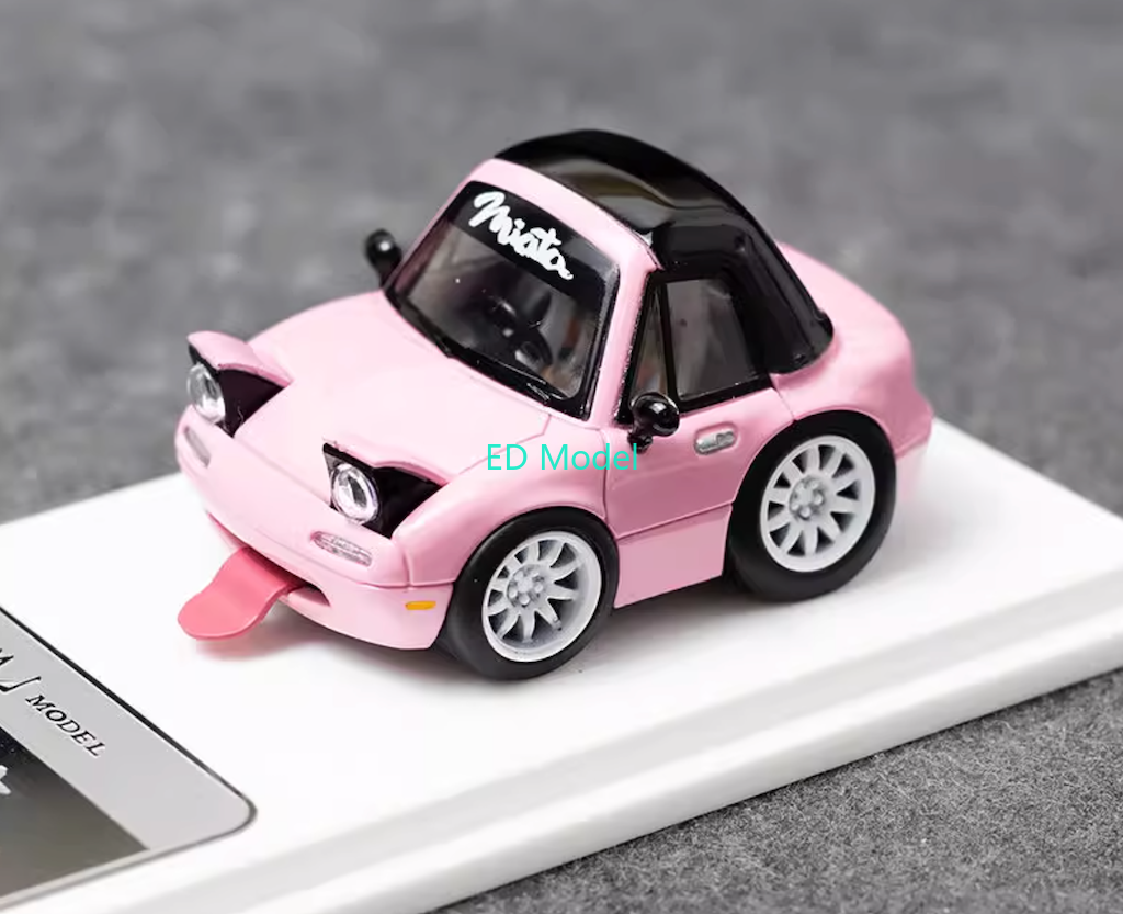 BN MJ 1:64 Pink Miata MX5 Mini Cute Q Type Sports Model Diecast