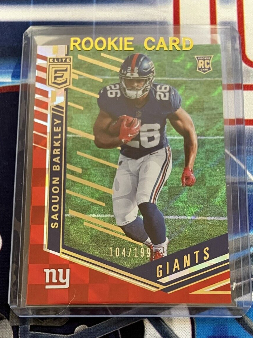 SAQUON BARKLEY RC 2018 Panini Donruss 🏈 Elite Red Rookie #156 104/199 GIANTS 🦅