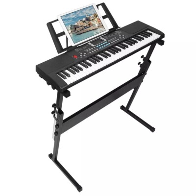 61-Key Digital Music Piano Keyboard Electronic Musical Instrument w/Stand