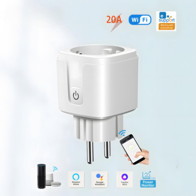 LOT WiFi Smart Socket 20A EU Plug With Power Monitoring Timing Function Outlet