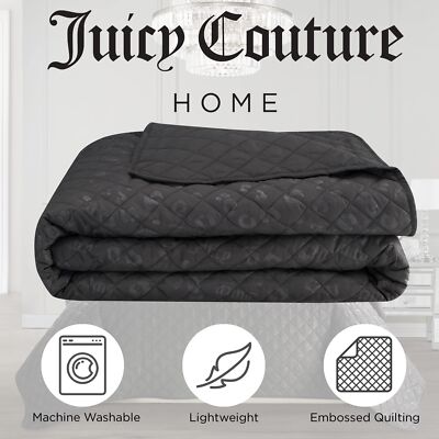 【JUICY COUTURE】☆Isabelle ロゴ キルティング 2Way☆ Juicy Couture Black Leopard Embossed Design Blanket 3 Piece