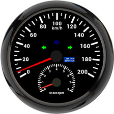 110mm Black Gps Speedometer 200kmh With Tachometer 8000rpm Gauge Waterproof