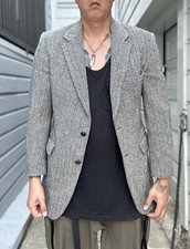 Vintage Harris Tweed Herringbone Blazer Foreman Clark Made In USA Fits Like 40