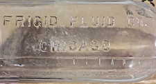 FRIGID FLUID CO. "Empty Clear 7.5 inch Bottle" Chicago