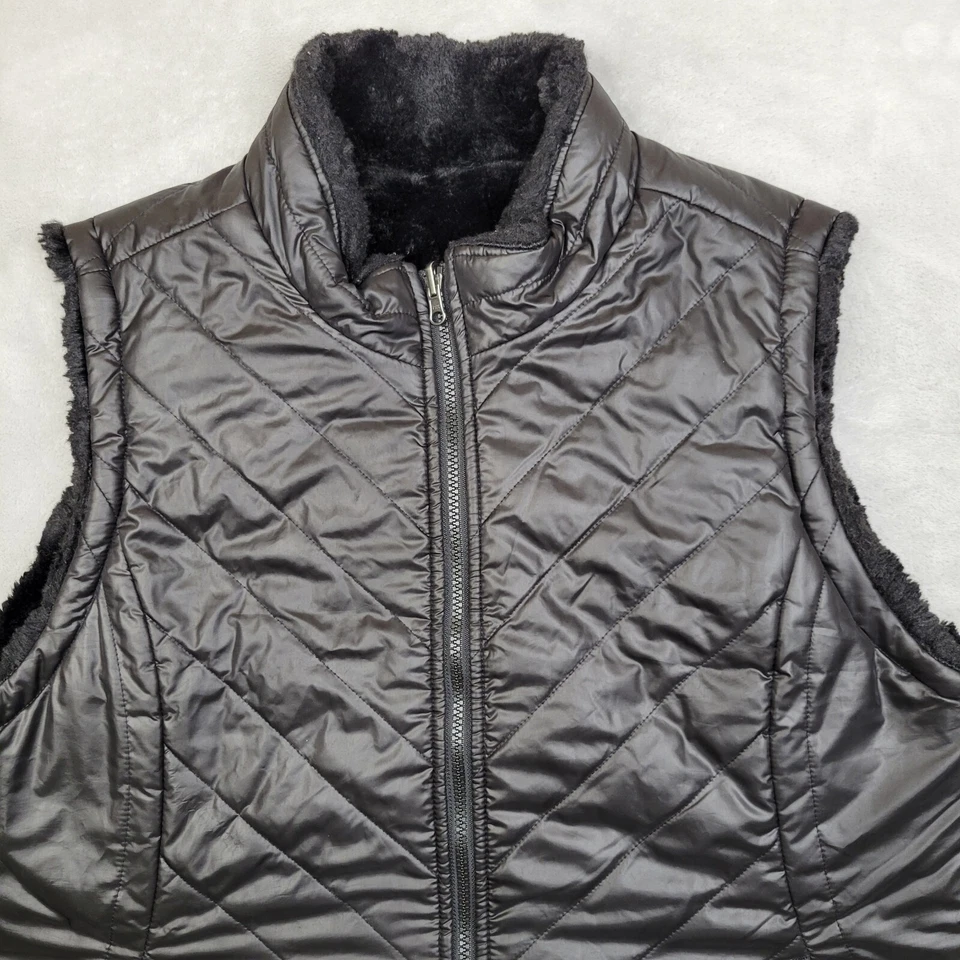 Chaqueta Nicole Miller Mujer XXL Chaleco Reversible Sherpa Vellón Piel Abrigo Puffer Foto 2 de 4