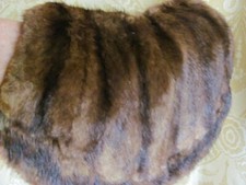 Vintage Brown Mink Fur Muff Classic Look 1940s/50s