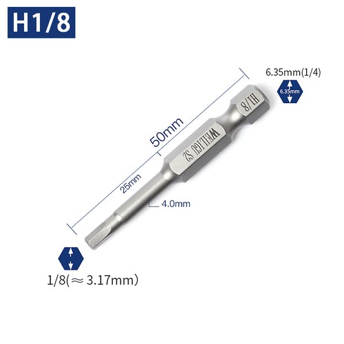 Hex Head Allen Wrench Drill Bit Set 1/4 hex shank Inch 1/8 5/32 3/16 7/32 3/32 - Picture 19 of 25