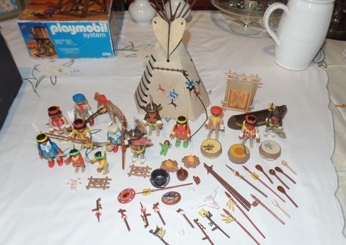 PLAYMOBIL WESTERN VILLAGE indien indiens indiens avec 10 personnages et