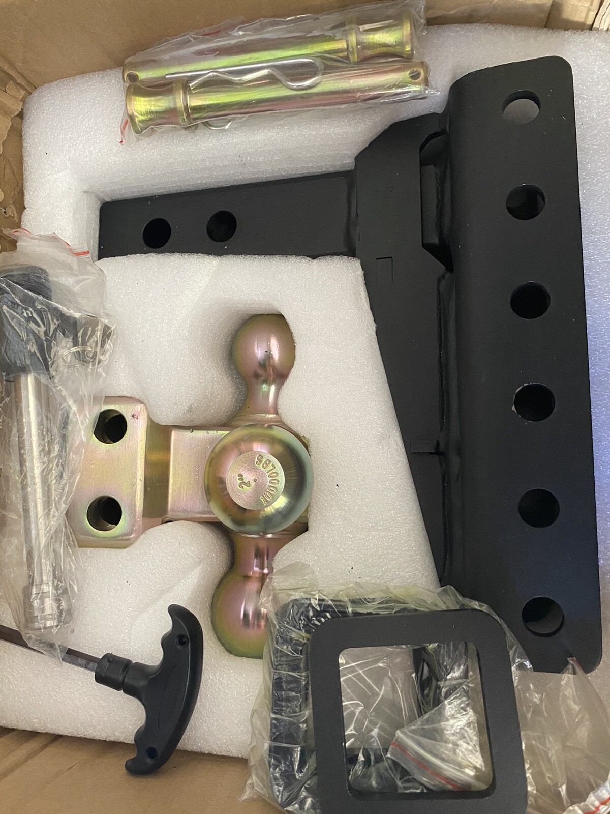 LOCAME Adjustable Trailer Hitch, TriBall (17/8", 2", 25/16"), Fits 2