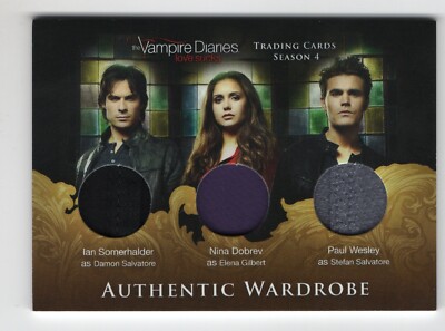 Vampire Diaries season 4 TM1 Triple Wardrobe card Somerhalder Dobrev Wesley #/25