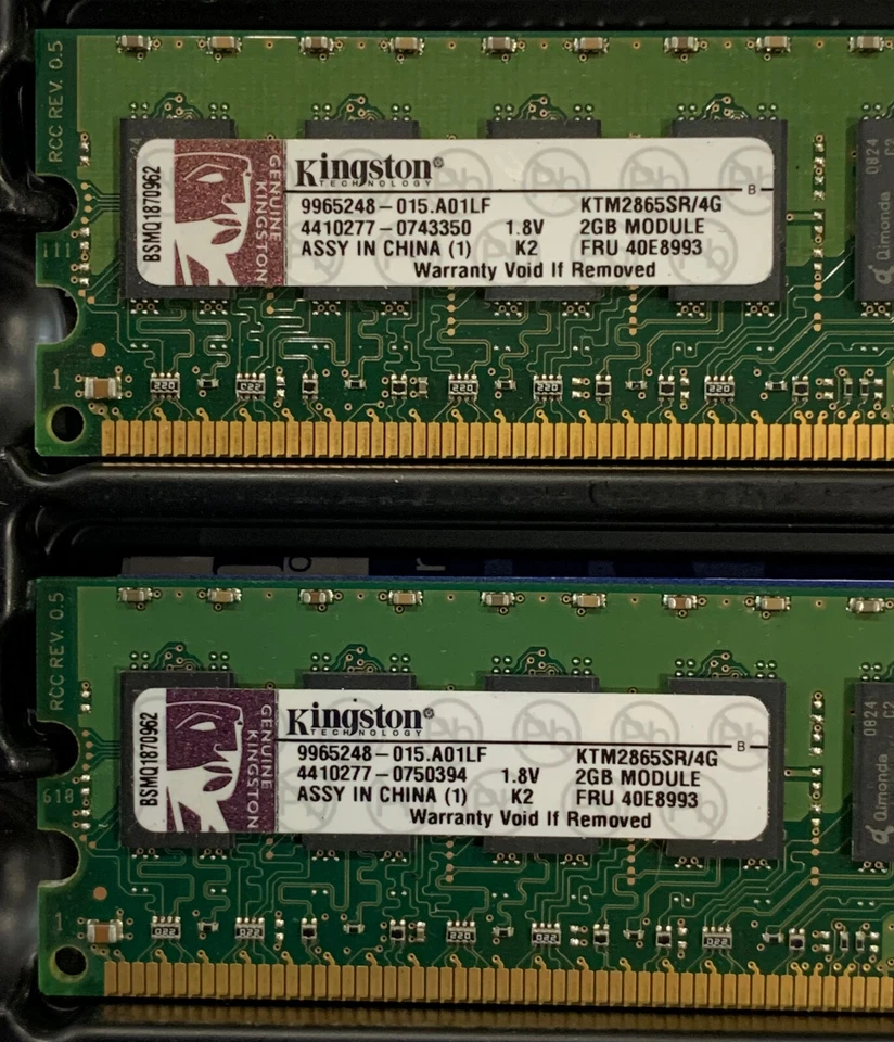 Kingston KTM2865SR 4GB 2X2GB PC2-3200 / 4G 2ea. 2Gb Module - Image 4 of 4