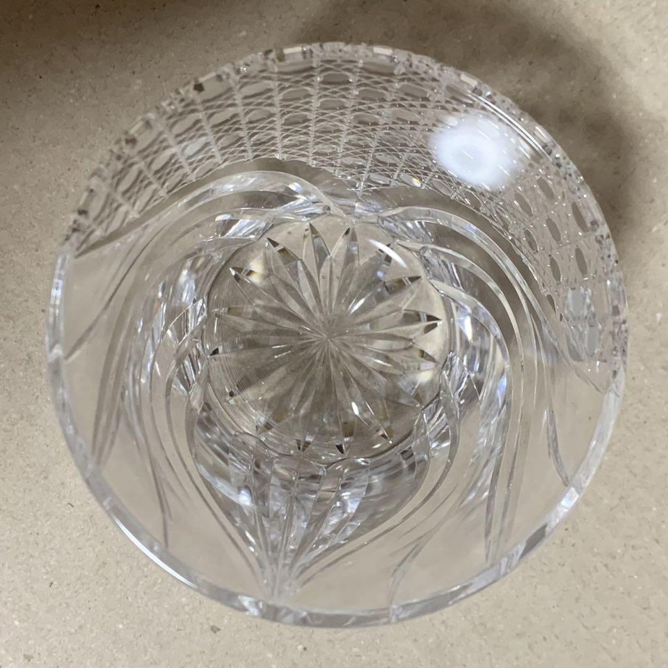 Saiho Edo Kiriko Octagonal Kagome Pattern Old Rocks Glass Mc228 Wooden