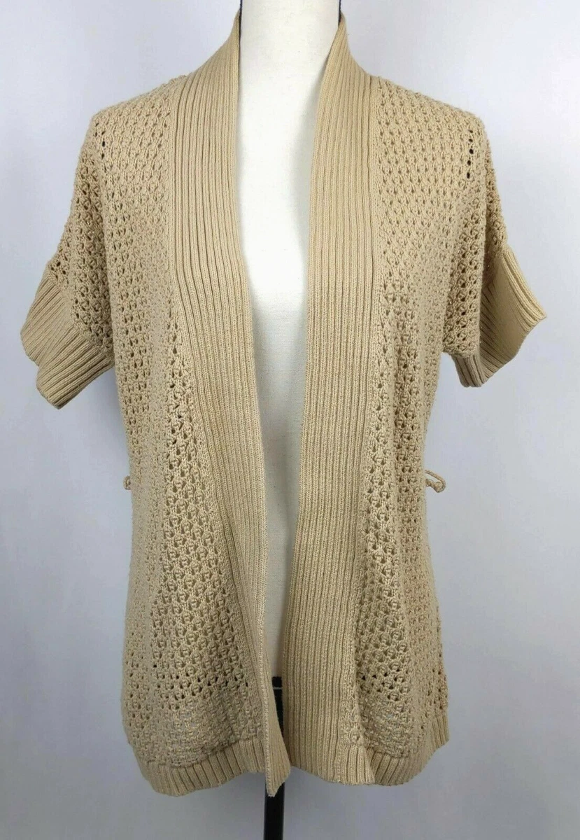 Short sleeve open front cardigan sale