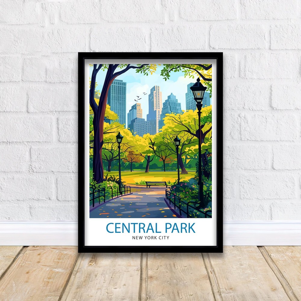 Central Park New York Travel Print Central Park Wall Decor Central Park Poster