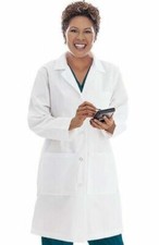 Landau style 3155 Women's 3-Pocket Poplin 38" Lab Coat
