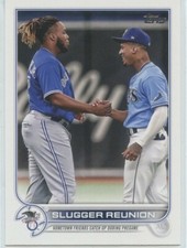 Topps 2022 Series 1 #329 Slugger Reunion Wander Franco & Vladimir Guerrero Jr.