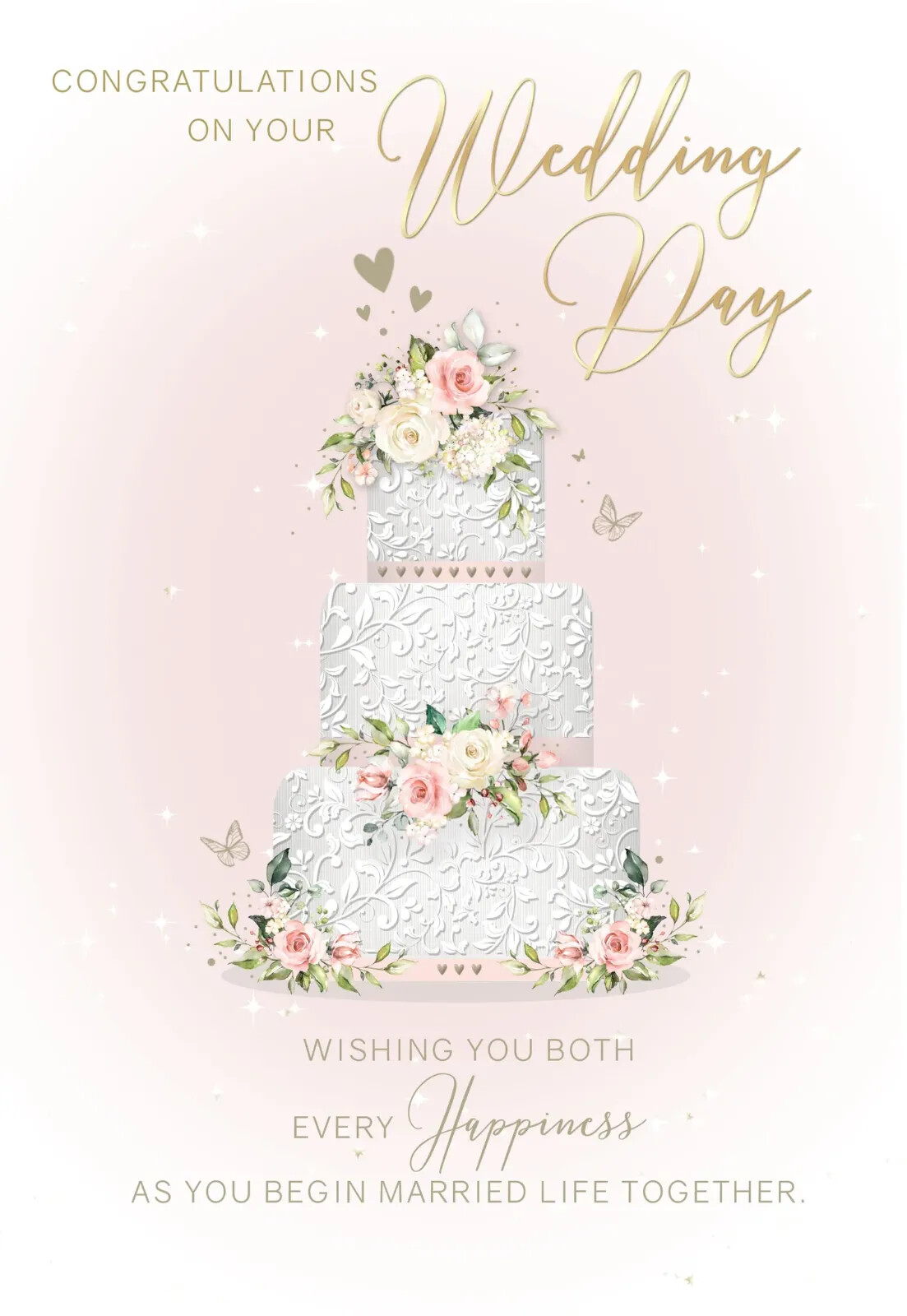 Congratulations On Your Wedding Day Card Foil 6"" x 9"" Cherry Orchard Quality