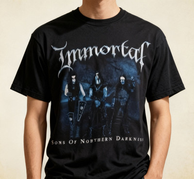 Nwt! Vintage Immortal band Sons of Northern Darkness T-shirt Black Tee