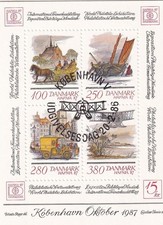 SA23a Denmark 1986 Int Stamp Exhibition Hafnia  87 used minisheet