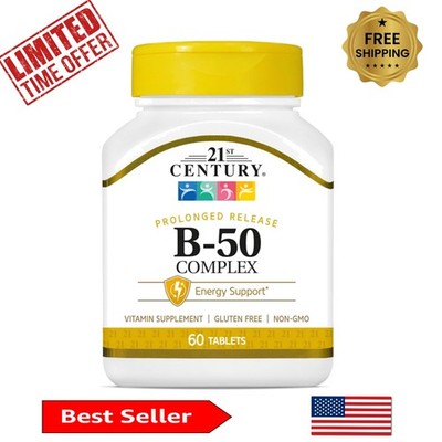 60 Count B 50 Complex Tablets   Prolonged Release for Enhanced Energy Management