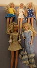 Vintage Barbie Dolls Lot Of 5 Gold Fashion Blue With Daisies White Clothing