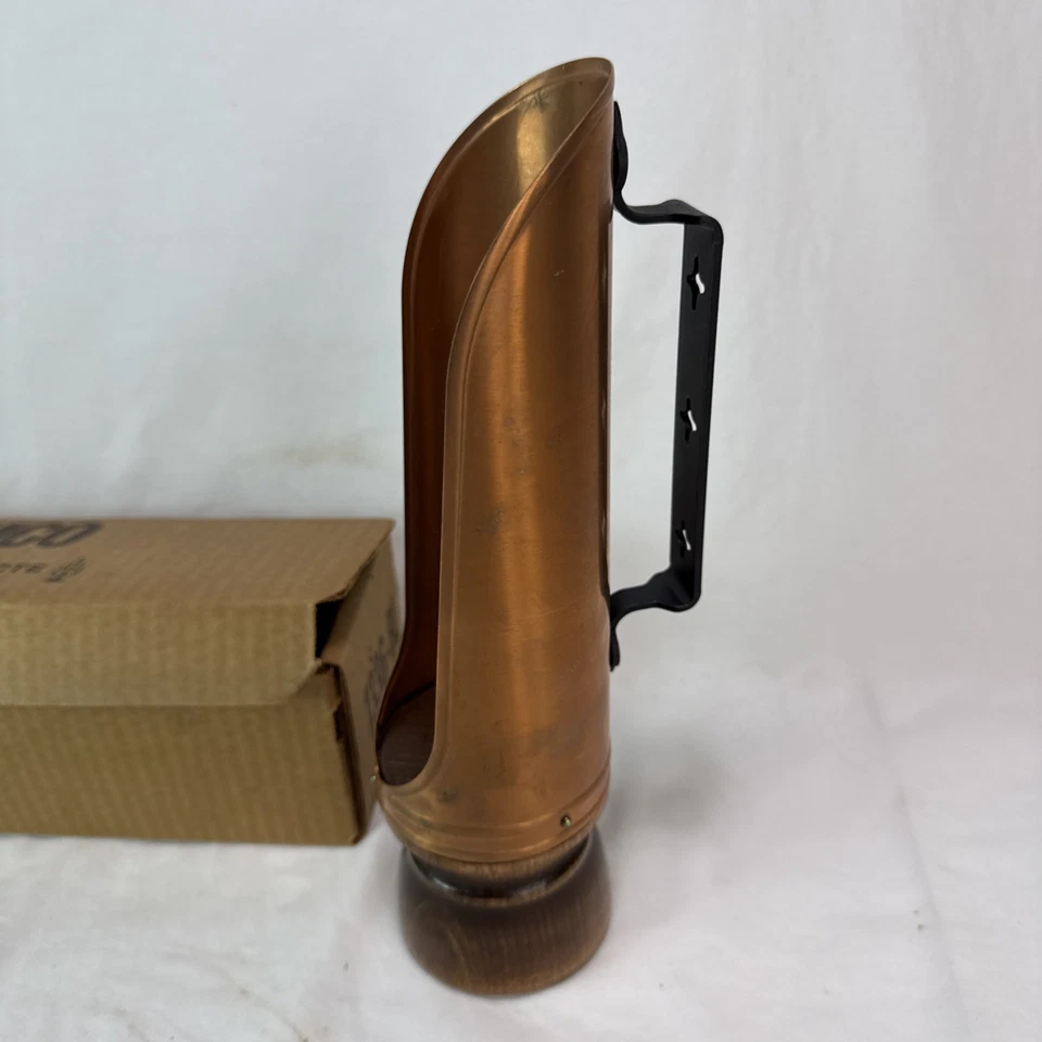 Arandela vintage primitiva de madeira de cobre para câmara 10,5” portátil bom - Imagem 2 de 4