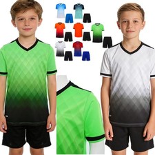 Boys Sports Set Quick Dry Soccer Jersey Shirts and Shorts Athletic Sportwear