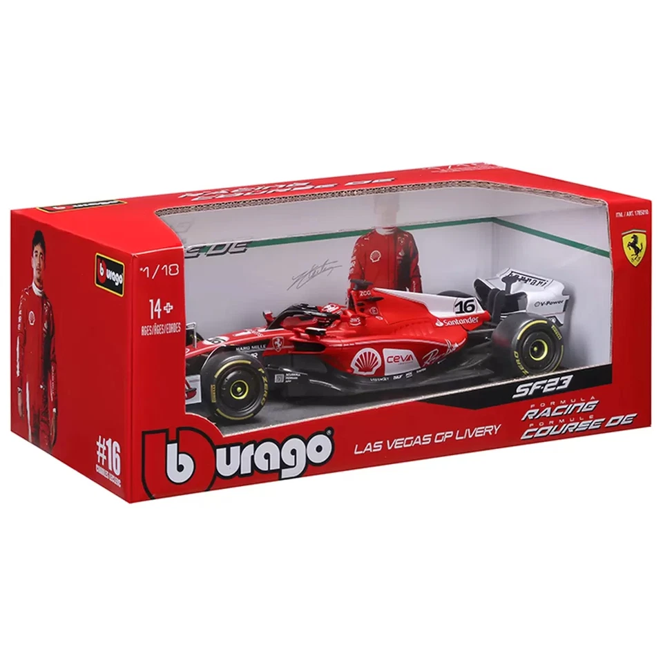 Coche diecast Bburago/Maisto 1:18 F1 Ferrari SF-23 - Charles Leclerc GP de Las Vegas Foto 3 de 3