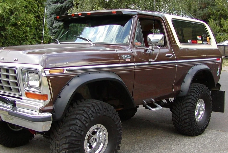 For Ford F-150 75-79 Bushwacker 20014-11 Cut-Out Matte Black Rear Fender Flares Foto 2 de 2