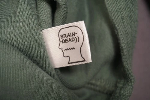 Brain Dead Jacket Mens Large Green Military Button Front Shacket Streetwear LA image 5