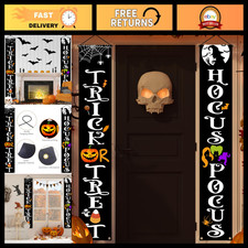 70-Inch Halloween Door Banner - Funny Reusable Porch Sign for Indoor/Outdoor Dec