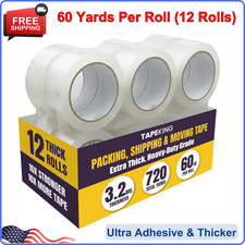 Tape King Clear Packing Tape 2" x 60yds 12 Rolls Heavy Duty Strong Adhesive