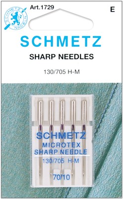 10 Pack Schmetz Microtex Sharp Machine Needles-Size 10/70 5/Pkg 1729