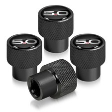 Ford Mustang Gt 5.0 Black Easy-grip Aluminum Tire Valve Stem Caps