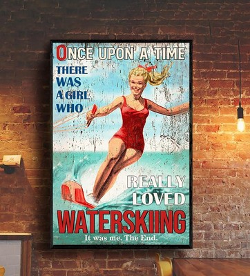 Waterskiing There Was A Girl Who Really Loved Matte Poster,